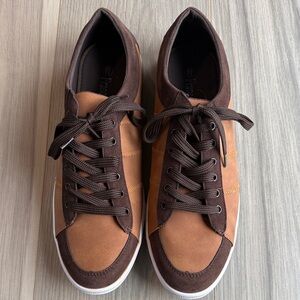 Franco Vanucci Men's Brown Two-Tone Lace Up Sneakers Size 46 ( 13 )